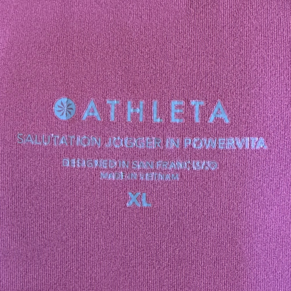 Athleta Salutation High Rise Jogger. Worn Once. Size XL. Dusty Pink - Picture 8 of 10